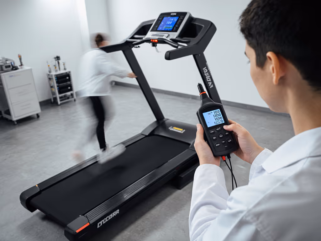 scientist-measuring-treadmill-noise-with-decibel-meter