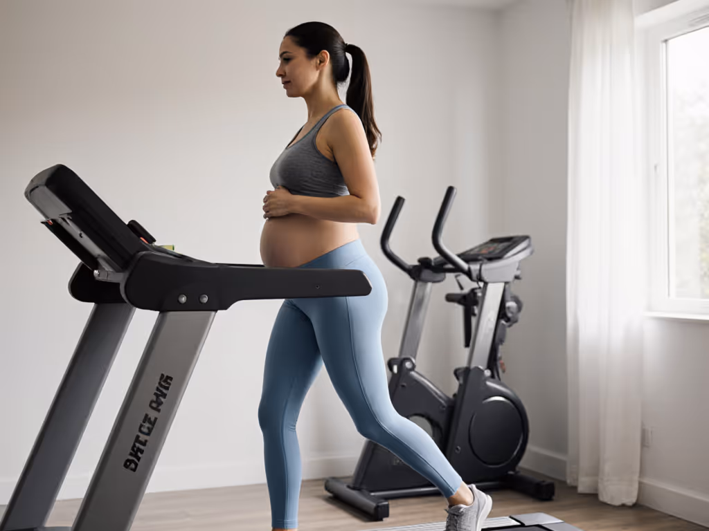 expectant_mother_walking_on_treadmill_with_proper_posture