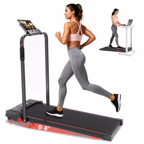 Walking Pad Treadmill with Incline and Handle Bar